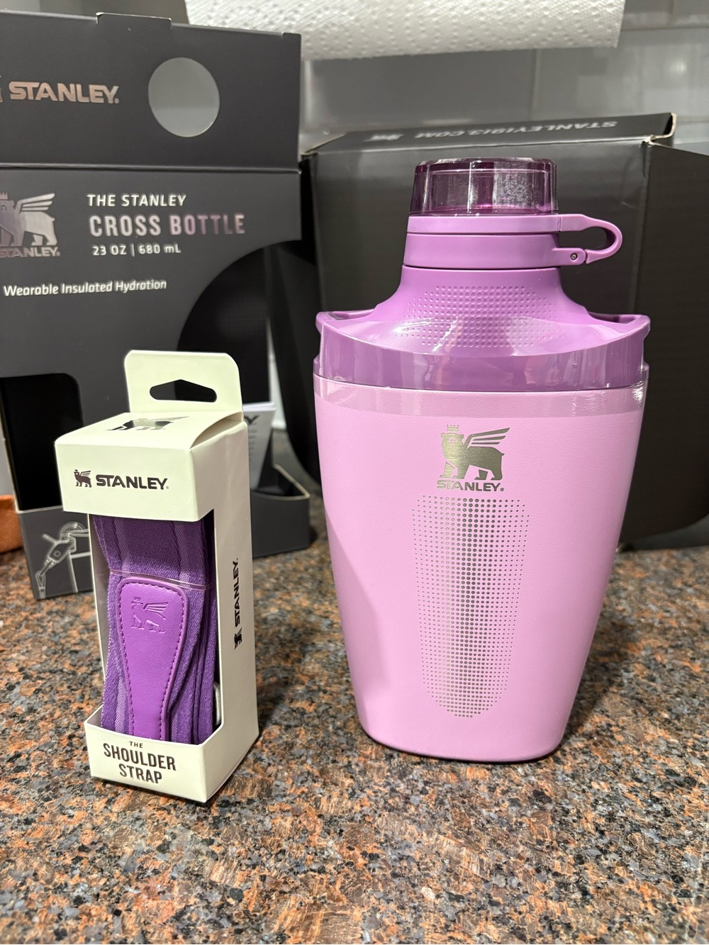 Lilac The Stanley Cross Bottle 23oz with Matching Strap